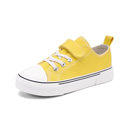 Image of Zoroadke Toddler Boys and Girls Sneakers Low Top Adjustable Strap Canvas Shoes for Kids