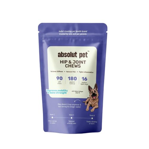 Image of Absolut Pet Hip and Joint-Supplements for Dogs Chews that Improve Mobility & Bone Strength with Glucosamine, Chondroitin & Collagen (90 Chews)