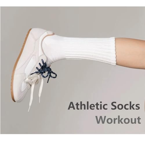 Image of Slouch Socks Cream Scrunch Womens Sweater Cozy Cotton Crew Retro Boot Calf Sock