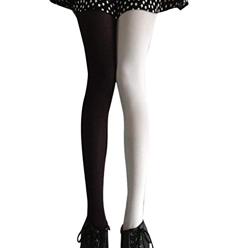 PRETYZOOM Schwarz Weiße Frauen Strumpfhosen in Voller Länge Zwei Getönten Strumpfhosen Kostüm Legging Strumpfhosen Freie Größe Zwei Farben Damen Party Legging Strümpfe Cover