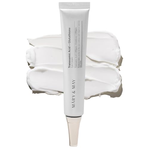 Mary&May Tranexamsäure + Glutathion Augencreme 30g – Koreanische Anti-Falten Augenpflege mit 1.000 ppm Tranexamsäure, 1.000 ppm Glutathion, Niacinamid & Vitamin C – 2-in-1 Eye & Face Care, K-Beauty