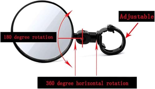 Image of SHOPEE 1 Pack Bar End Bike Mirrors, Mountain Bicycle Rear View Mirrors 360 Dregree Rotatable Adjustable Handlebar Mounted Plastic Convex Mirror for Mountain Road Bike Cycling