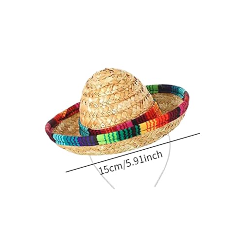 THE STYLE SUTRA® Sombrero Hat Lightweight Stylish Party Costume for Adults Halloween Festival Beige Hat Colorful Strip | Hats & Headgear