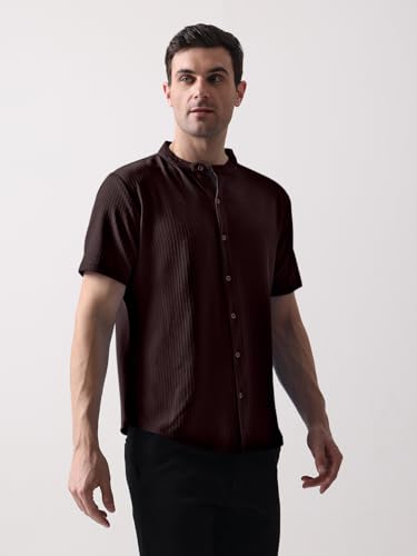 Image of GRECIILOOKS Men's Polycotton Regular Fit Casual Shirt | Stylish | Printed | Solid | Short Sleeve | Trendy (Available in Plus Size)