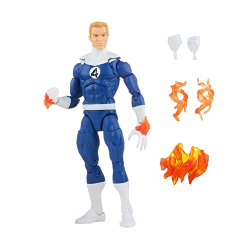 Marvel Hasbro Legends Series Fantastic Four Retro Human Torch 6-Inch Action Figure Toy, Includes 5 Accessories #TOP2