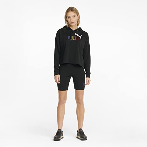 Puma Women's Essentials+ Rainbow 7" Tight Shorts, Black, Large #TOP2