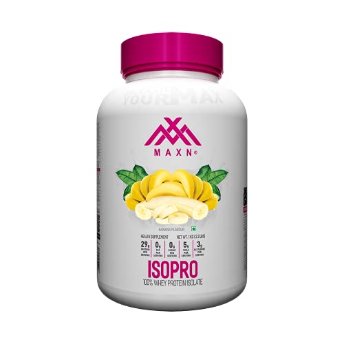 Image of MAXN ISOPRO /Whey Protein Isolate - Flavoured Supplement for Muscle Growth (Banana, 1 kg)