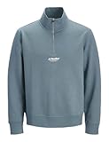 Jack&Jones Junior Sweat-shirt pour adolescent, coupe ample, poignets côtelés, fermeture éclair quatrième, fermeture haute, manches insérées, manches longues