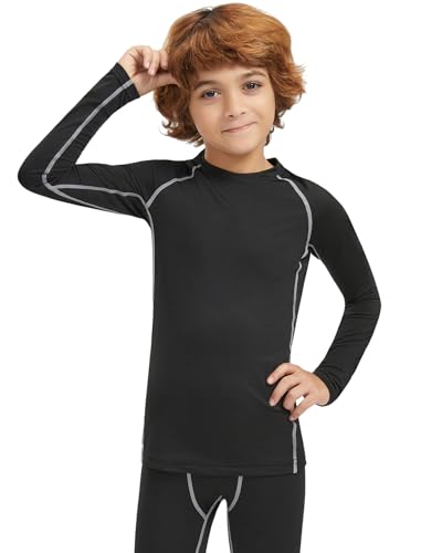 Boys' Compression Shirts Youth Long Sleeve Football Baseball Undershirt Sports Quick Dry Athletic Baselayer2