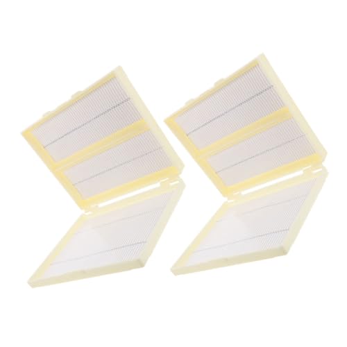 VILLFUL 2pcs Boxes Slide Storage Case Abs Beige Microscope Slide Organizer Laboratory Slide Storage Microscope Slide Container