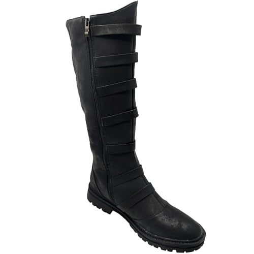 Image of Unisex Medieval Pirate Boots Men's Renaissance Boot Halloween PU Leather Costume Boot Gothic Cosplay Shoes
