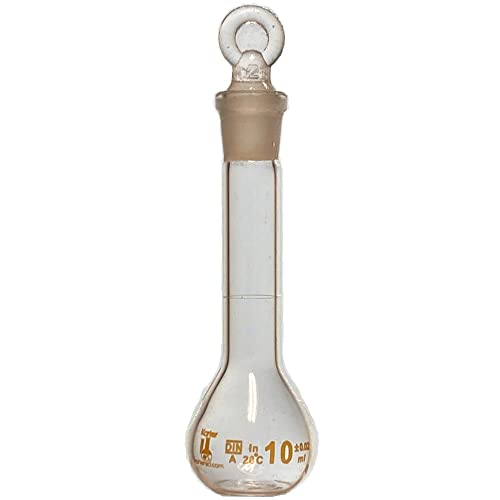 10ml Volumetric Flask, with Ground Stopper, Karter Scientific 252V4 (Pack 40)
