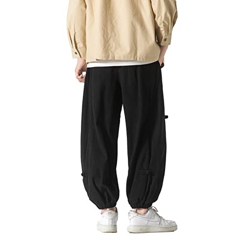 PRIJOUHE Men's Joggers Sweatpants Casual Wide Leg Jogger Pants Lightweight Sweat Pants with Pockets2