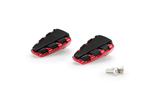 Adaptateurs de repose-pieds pilote Puig 20853R réglables en alu anodisé rouge moto