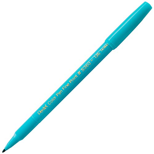 Image of Pentel Arts Color Pen, Baby Blue, Box of 12 (S360-136)