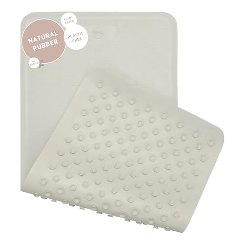 HEVEA Natural Rubber Big Bath Mat - Upcycled, Danish Design - Non Slip Bathtub Mat, 299 Suction Cups - Safe and Friendly Shower Mat for All Ages (Marble)