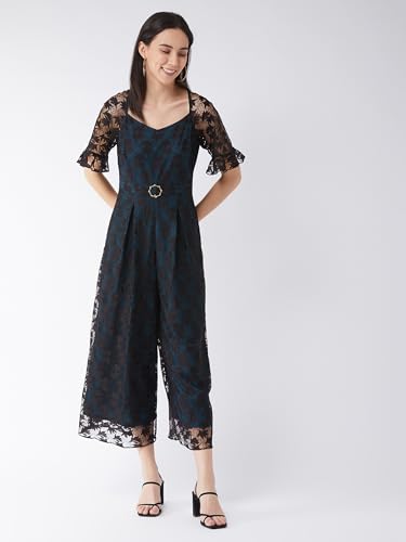 Image of Miss Chase Women's Self Design Cut-Out Georgette Jumpsuit