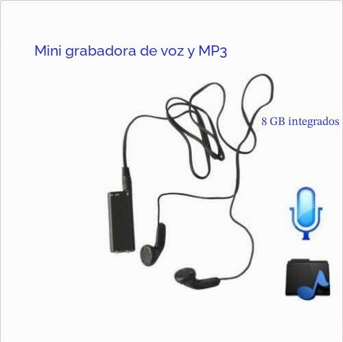 MONGIFI Grabadora de voz digital ultrafina de 8 GB, Grabadora de Audio, Micrófono Súper Sensible y Reproductor MP3