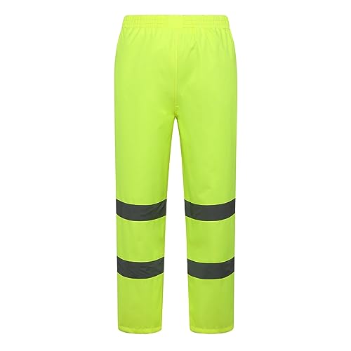 Generisch Pantalones de lluvia para hombre, con protección de visión, pantalones de trabajo, rayas reflectantes, impermeables, resistentes al viento, para exteriores, para construcción, seguridad
