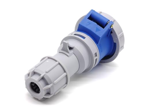 Conector industrial IEC60309 hembra 16A 3 pines azul miniatura 3