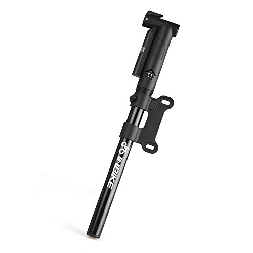 INBIKE Mini Bike Pump with Gauge Portable 120 PSI Bicycle Tire Balls Air Pump Bicycle MTB Easy-taking Light Pump 11inch (Black)