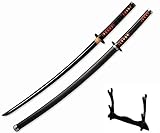 Kamado Tanjirou Anime Cosplay Katana with Display Stand and Sword Box,Handmade Samurai Sword,Hardcover Edition