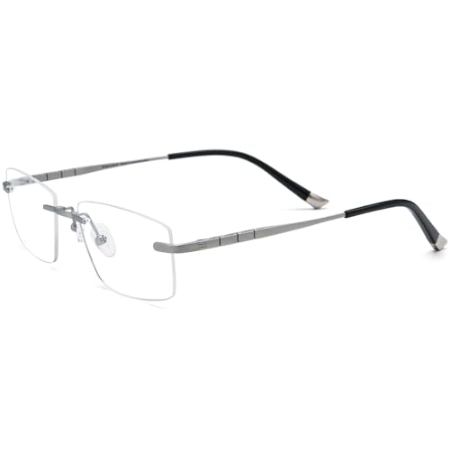 Image of FONEX Pure Titanium Glasses Frame Men Square Magnet Clip On Eyeglasses with Polarized Lens