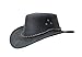 Produktbild Lederhut Cowboyhut Australien Style Westernhut Herren Damen schwarz und braun Outdoor Hut aus Leder mit Kinnriemen ca. 7cm bis 7,5cm breite Krempe - Sonderposten Verschiedene Variationen