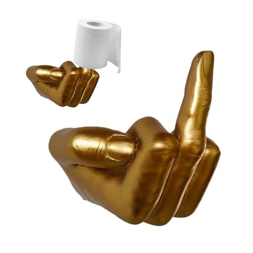 Cowenhey Middle Finger Toilet Paper Holder Fun Wall Mount Toilet Paper Holder Key Holder Jewelry Storage Fun Statues Sculptures Bathroom Toilet Tissue Roll Paper Storage Holder