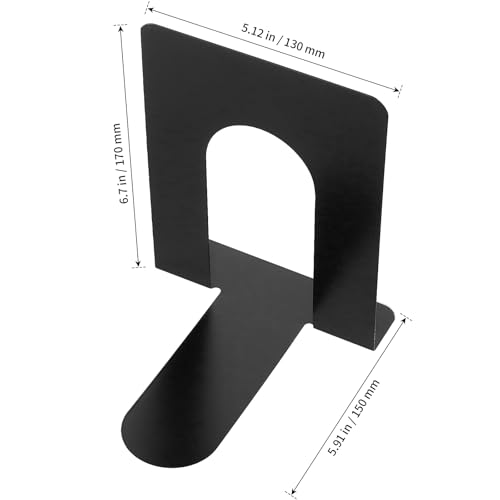 HONYUET 20 PCS 10 Pairs Black Bookends for Shelves, Small Metal Book Ends, Bookshelf Holder Stand for Home Office Library Decoration, 15 x 13 x 17cm - Cosy Home Interiors HONYUET 20 PCS 10 Pairs Black Bookends for Shelves, Small Metal Book Ends, Bookshelf Holder Stand for Home Office Library Decoration, 15 x 13 x 17cm - Image 2