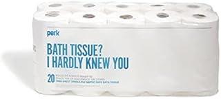 Perk Pk55153 Perk Septic Safe 1-Ply Toilet Paper, White, 1000 Sheets/Roll, 20 Rolls/Pack (Pk55153)