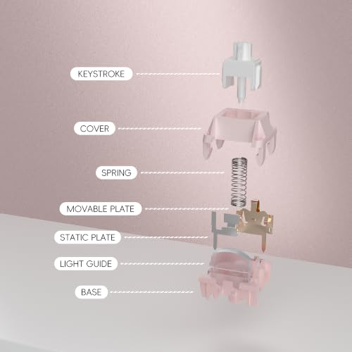 Image of Kailh Butterfly Pink Keyboard Switch,5pin 35gf Linear Pre-Lubed 90PCS