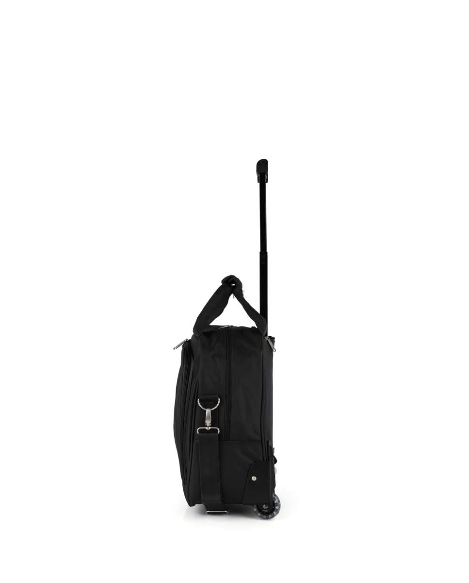 Gabol - Maletín con Ruedas y Compartimento para Portátil 15,6″ Week Eco 40x36x19 cm - Altura con Tirador Totalmente Extendida 101 cm - Fabricado en Poliéster Reciclado RPET - Diseño Español - Negro