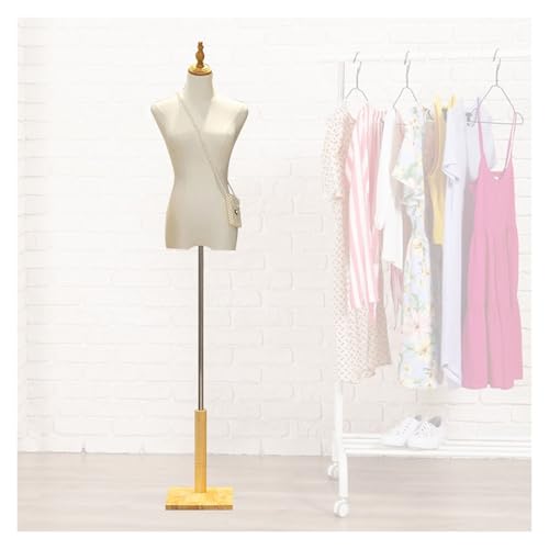 Maniquí de torso para mujer, altura ajustable de 120 a 182 cm, exhibición de ropa y chupete de costura, incluye 3 estilos de base para exhibición de joyas y vestidos