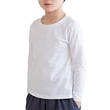 [chil2] キッズ Tシャツ 長袖 ロンT 無地 子供服 男の子 女の子 ユニ 綿 100％ コットン ベビー服 インナー 140cm ホワイト 14241281-140OW