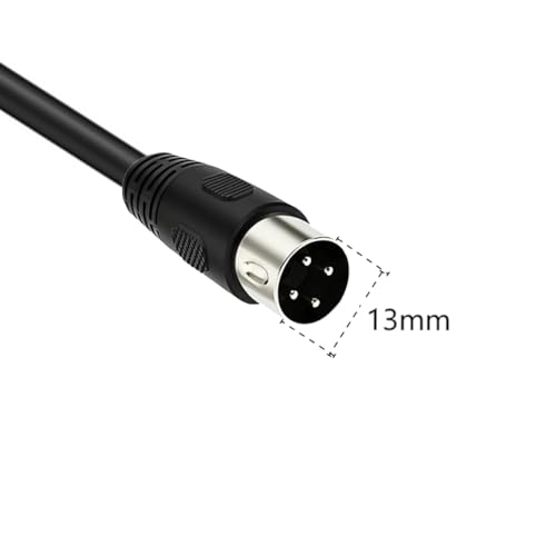 Conector de cable macho DIN 4 pines 1 metro miniatura 3