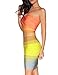meilun Women's Rayon Strapless Bandage Dress Rainbow Stretch Party Dress (Small)