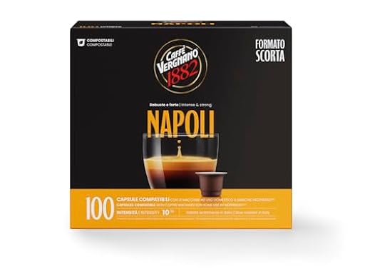 Caffè Vergnano 1882 - Cápsulas Café Compatibles con Nespresso, Napoli - Pack de 100 Cápsulas | Ya disponible en tu tienda friki favorita! En mundofriki.es!