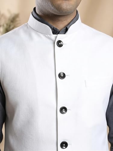 Image of Ethluxis Men's Designer Solid Nehru Jacket /Waist Coat /Bandhgala