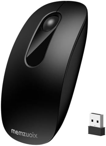 memzuoix 2.4G Wireless Mouse, Silent Mouse 1600DPI for Laptop PC(Black)