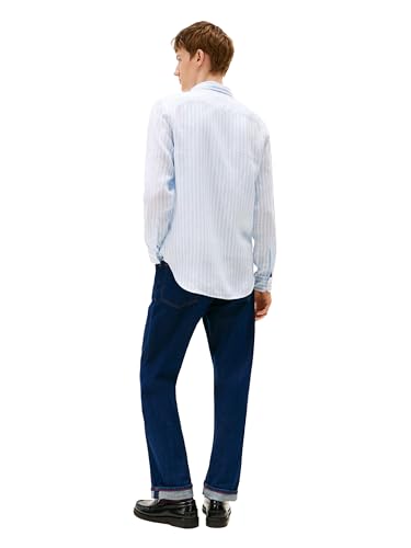 Image of Tommy Hilfiger Men's Long Sleeve Casual Linen Button Down Shirts in Regular Fit