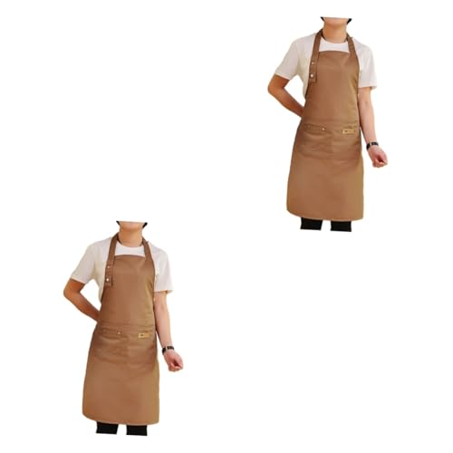 Tabliers de cuisine réglables en coton femme : lot de 2 tabliers avec poche