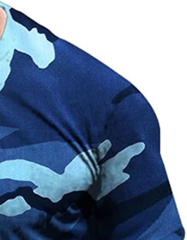 Mens Shirts Long Sleeve Casual Stylish Camouflage Print Workout Crewneck Sweatshirts Loose Fit Camo Pullover Tees