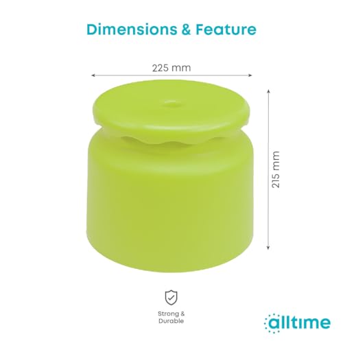 Image of All Time Frosty Plastic Bathroom Stool - 26.4 cm x 26.4 cm x 21.3 cm, Green