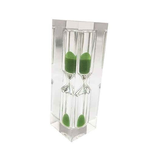 Amosfun Reloj de Arena de Cristal Verde Temporizador de Minutos para Cepillado de Dientes Decoración Segura y Portátil