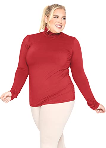 Image of Womens Turtle Neck | Long Sleeve and Sleeveless Top | Plus Size XL-7X | Tops Women White Turtleneck Women