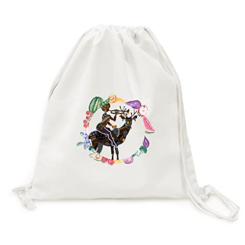 Sac en tissu pliable à sangle pour fruits et légumes imprimé africain durable