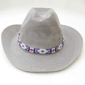 Image of Cowboy Western Beaded Hat Band Rodeo Style Handmade