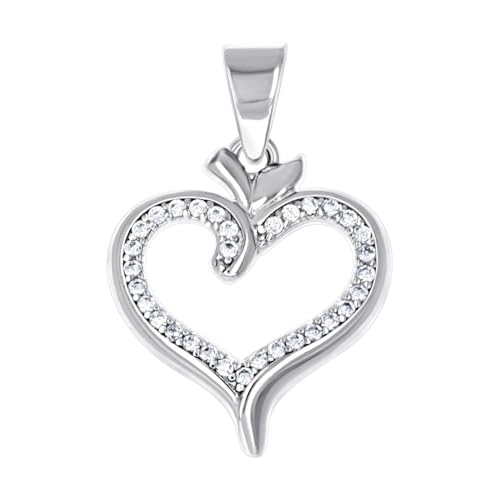 Collier cœur argent 925 et zircone pour femme chic au quotidien
