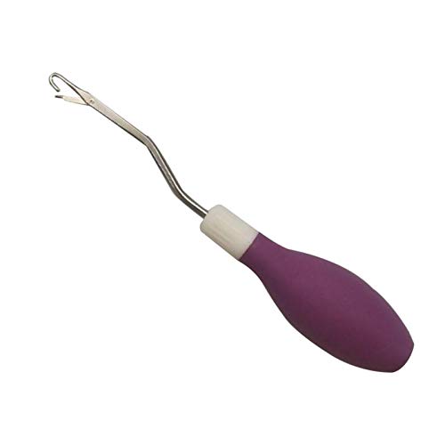 DYNWAVE Latch Hook Tool Silicone Handle Bent Tool 6.7 Inches Latch Hook Crochet Needle for Crochet Rug Carpet Crafts